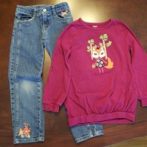 Girls size 5 Gymboree outfit: jeans & top